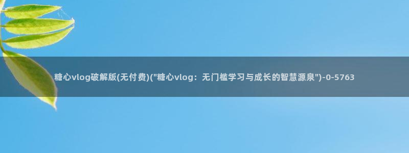 糖心vlog官网入口：糖心vlog破解版(无付费)(\